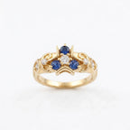 Triforce Zora's Sapphire Spiritual Stone Legend of Zelda Gold Ring