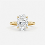 Oval Cut Moissanite Ring Daisy Floral Gold Engagement Ring