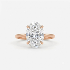Oval Cut Moissanite Ring Daisy Floral Rose Gold Engagement Ring