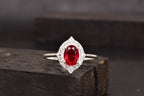 Oval Cut Red Ruby 925 Sterling Silver Statement Ring - MinimalistJewels