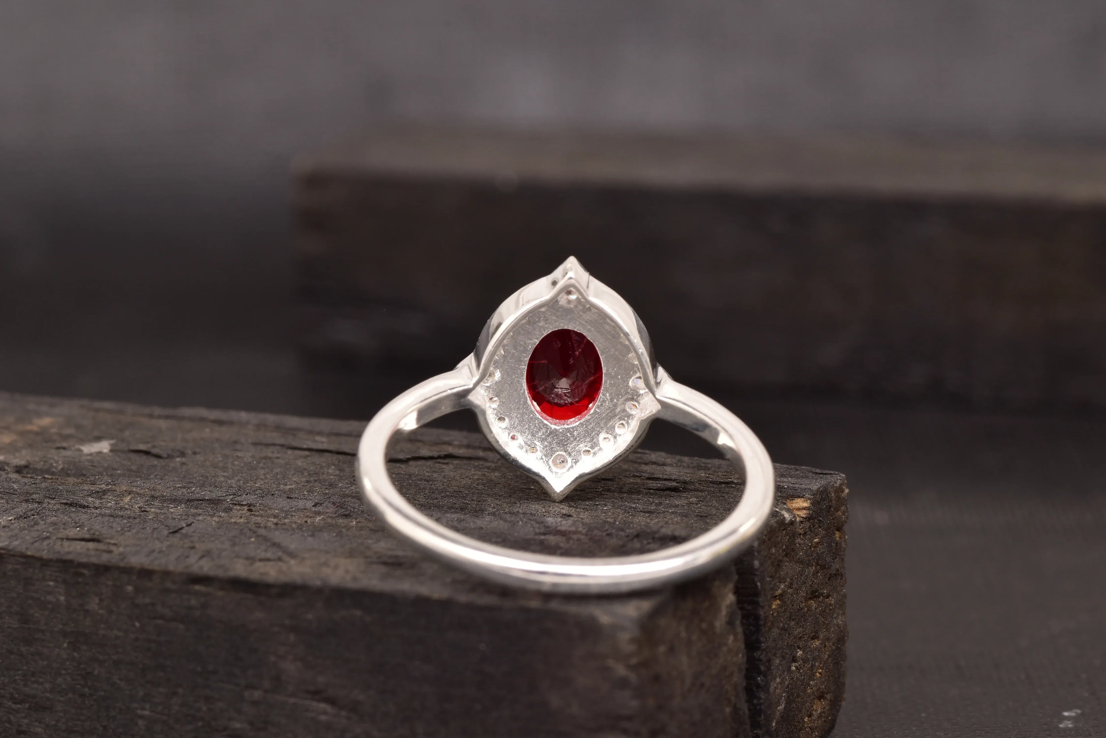 Oval Cut Red Ruby 925 Sterling Silver Statement Ring - MinimalistJewels