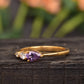 Alexandrite Pear Cluster Diamond Engagement Ring