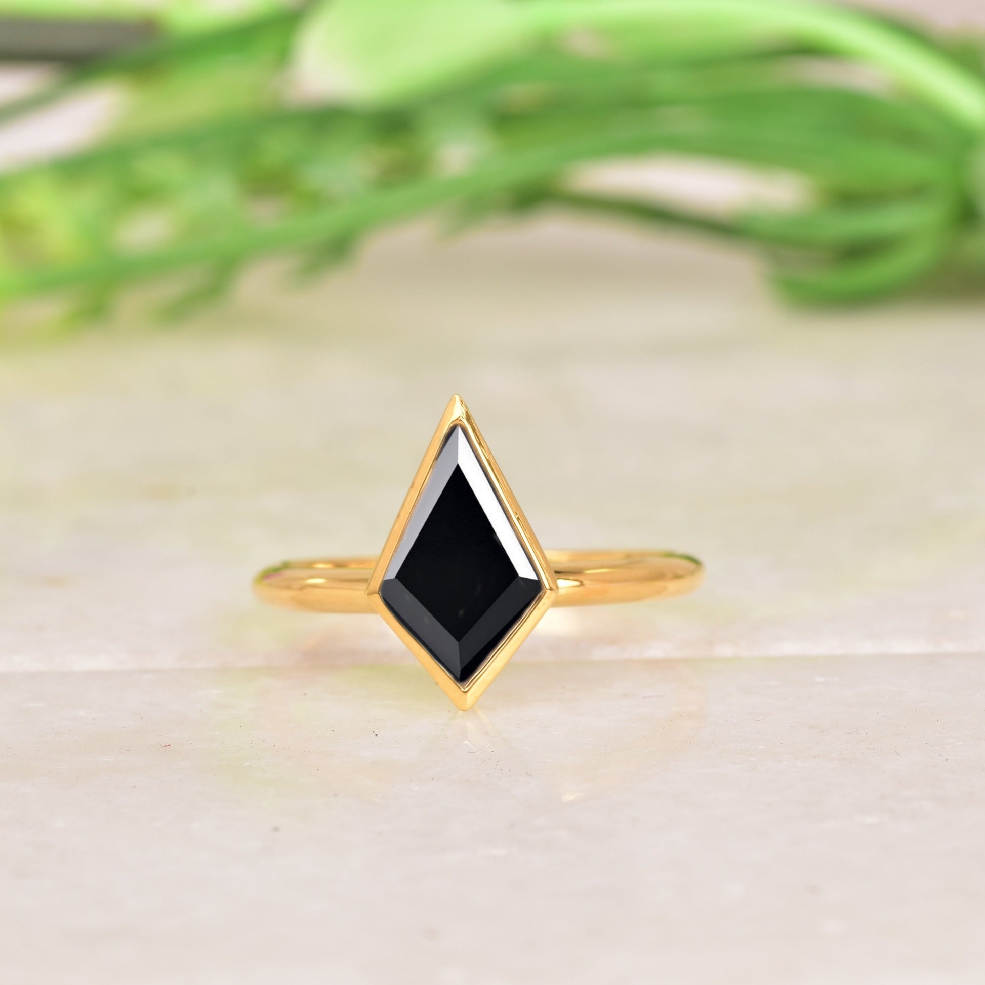 Kite Shaped Black Onyx Ring