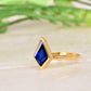 Kite Shaped Blue Sapphire Ring
