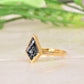 Kite Shaped Black Rutile Quartz Ring