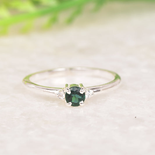 Dainty Emerald 925 Sterling Silver Ring