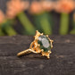 Vintage Natural Moss Agate Gemstone Solitaire Engagement Ring