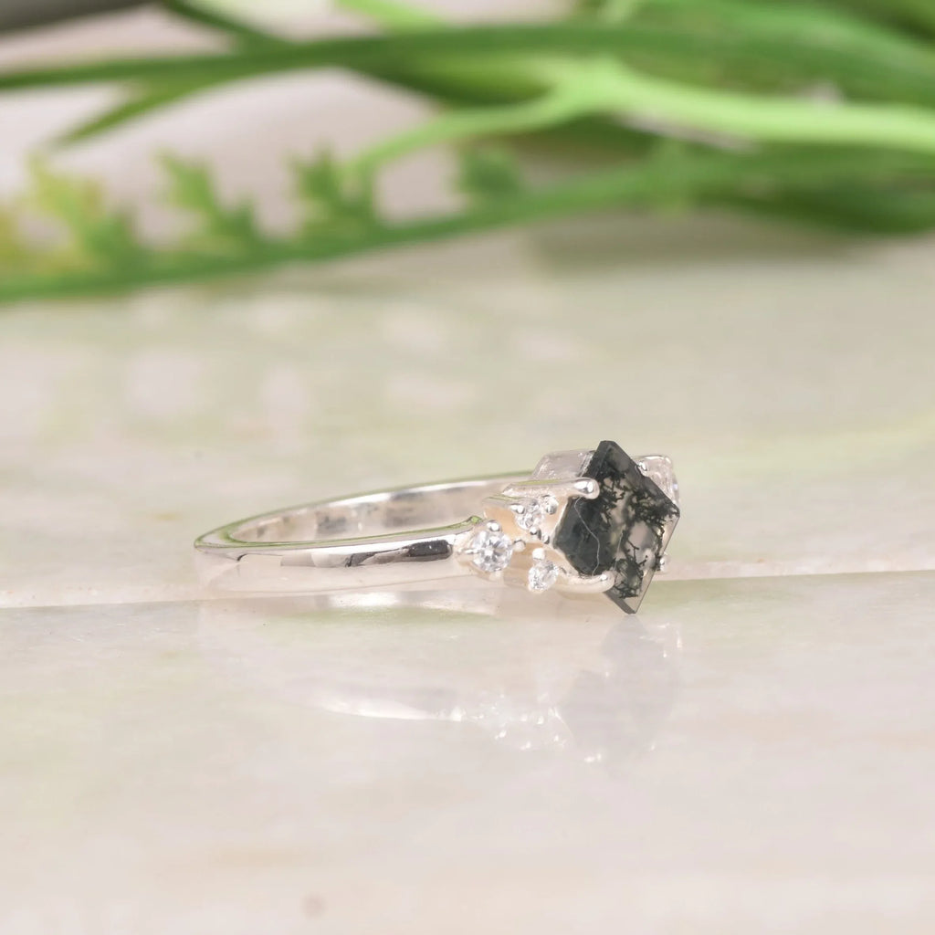 Buy Princess Cut Black Rutile Quartz Ring | 925 Sterling Silver - MinimalistJewels