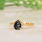 Black Rutile Quartz & Diamond Engagement Ring