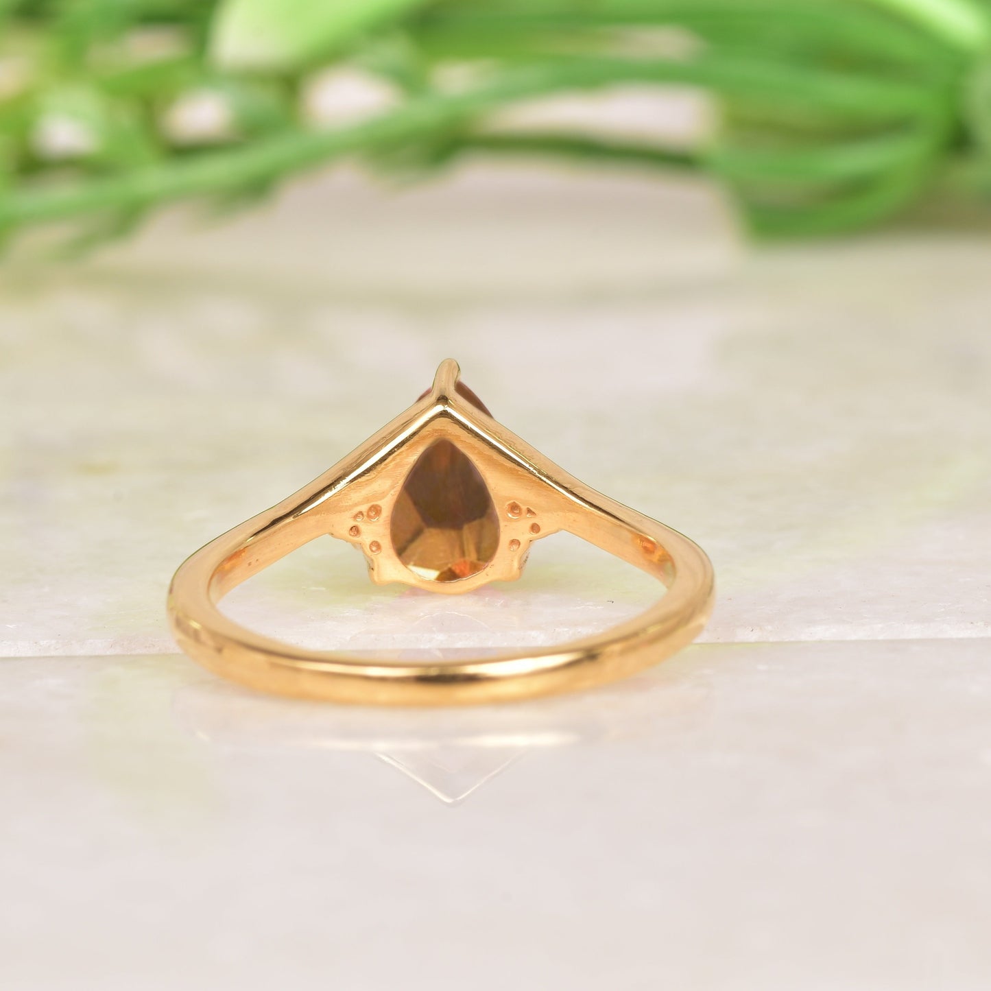 Yellow Citrine And Diamond Engagement Ring