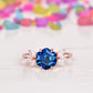 Hexagon Sapphire Ring With Accent Marquise Diamonds