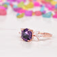 Hexagon Amethyst Ring With Accent Marquise Diamonds