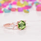 Hexagon Peridot Ring With Accent Marquise Diamonds