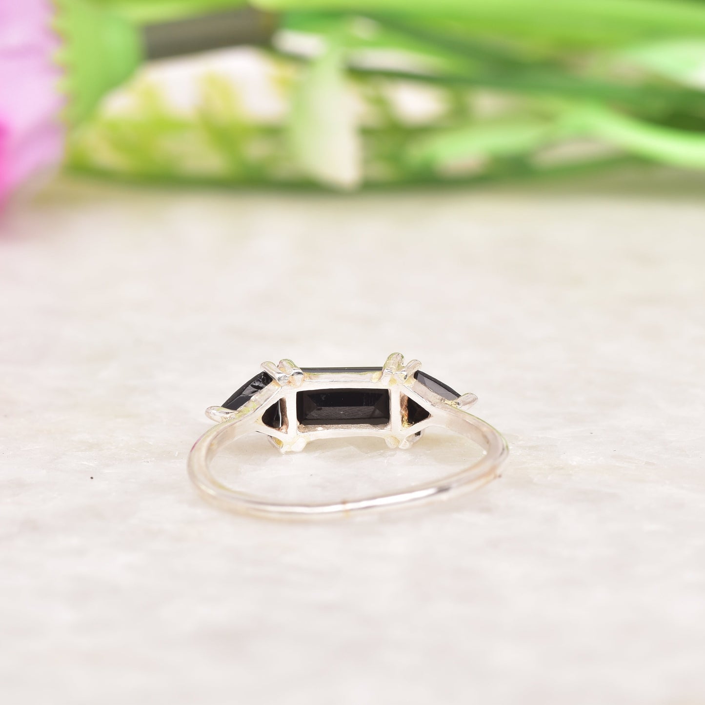 Black Onyx Dainty Ring, December Birthstone Ring