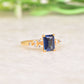 Blue Sapphire Cluster Engagement Ring