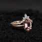 Morganite Engagement Ring Set | Opal Diamond Wedding Band