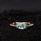 Marquise Cut Moss Agate Diamond Engagement Ring