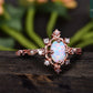 Oval Cut Fire Opal Vintage Rose Gold Engagement Ring In 14K Gold 
