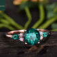 Oval Cut Green Emerald Engagement Ring