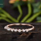 Pearl And Diamond Half Eternity Wedding Band 