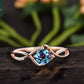 Vintage Alexandrite Rose Gold June Birthstone Engagement Ring