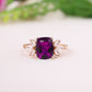 Emerald Cut Ruby Cluster Engagement Ring