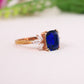 Blue Sapphire Cluster Wedding Ring